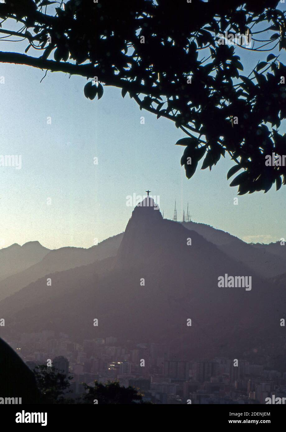 Rio de Janeiro, Brasil. The statue of Chist the Redeemeri (scanned from ...