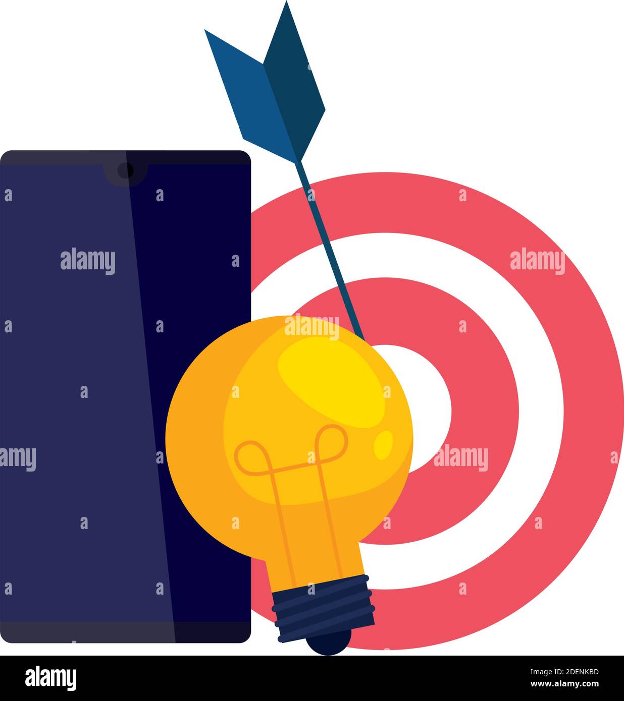 smartphone electronic with bulb and target Stock Vector Image & Art - Alamy