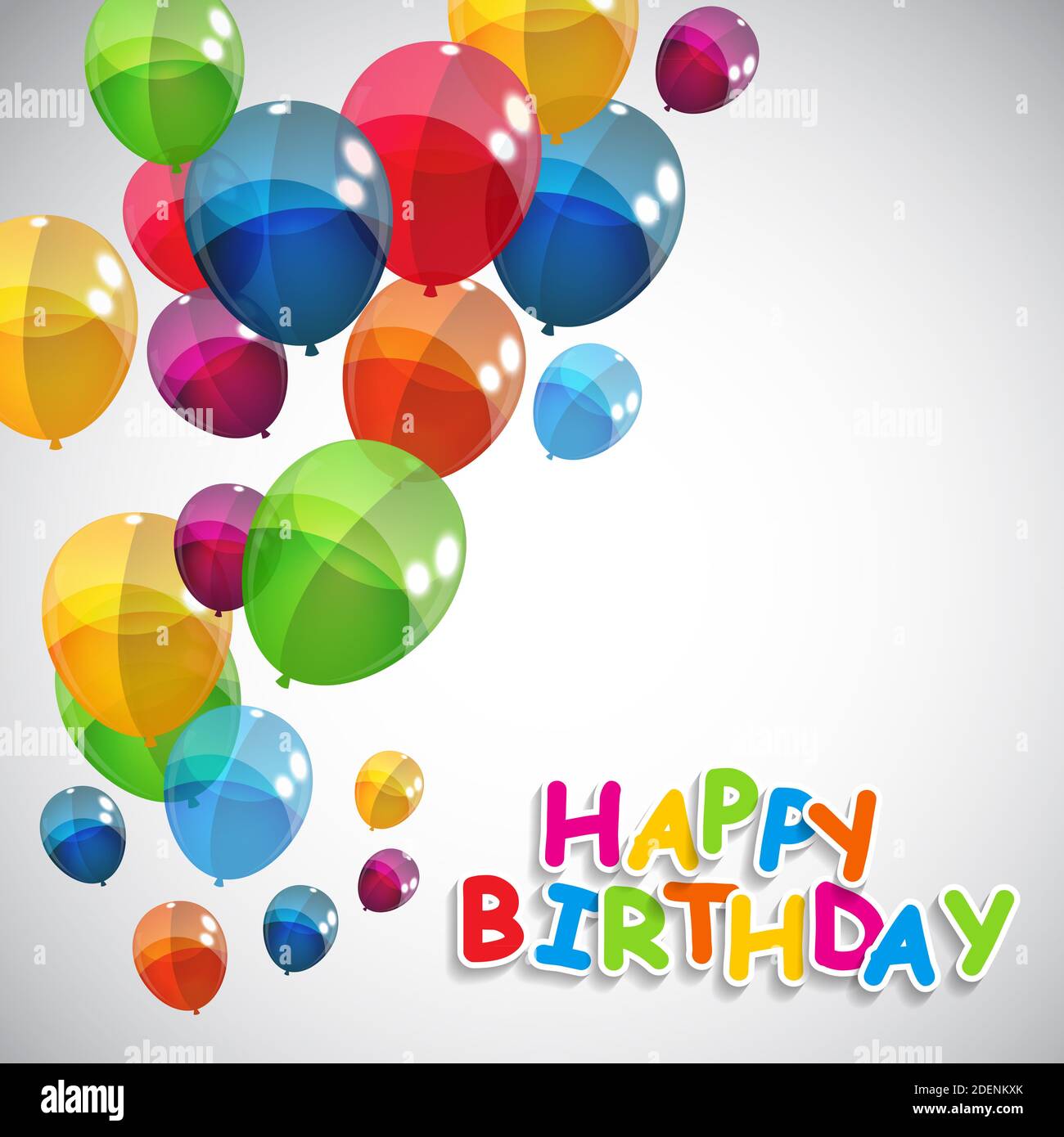 Color Glossy Balloons Happy Birthday Background Illustration Stock ...