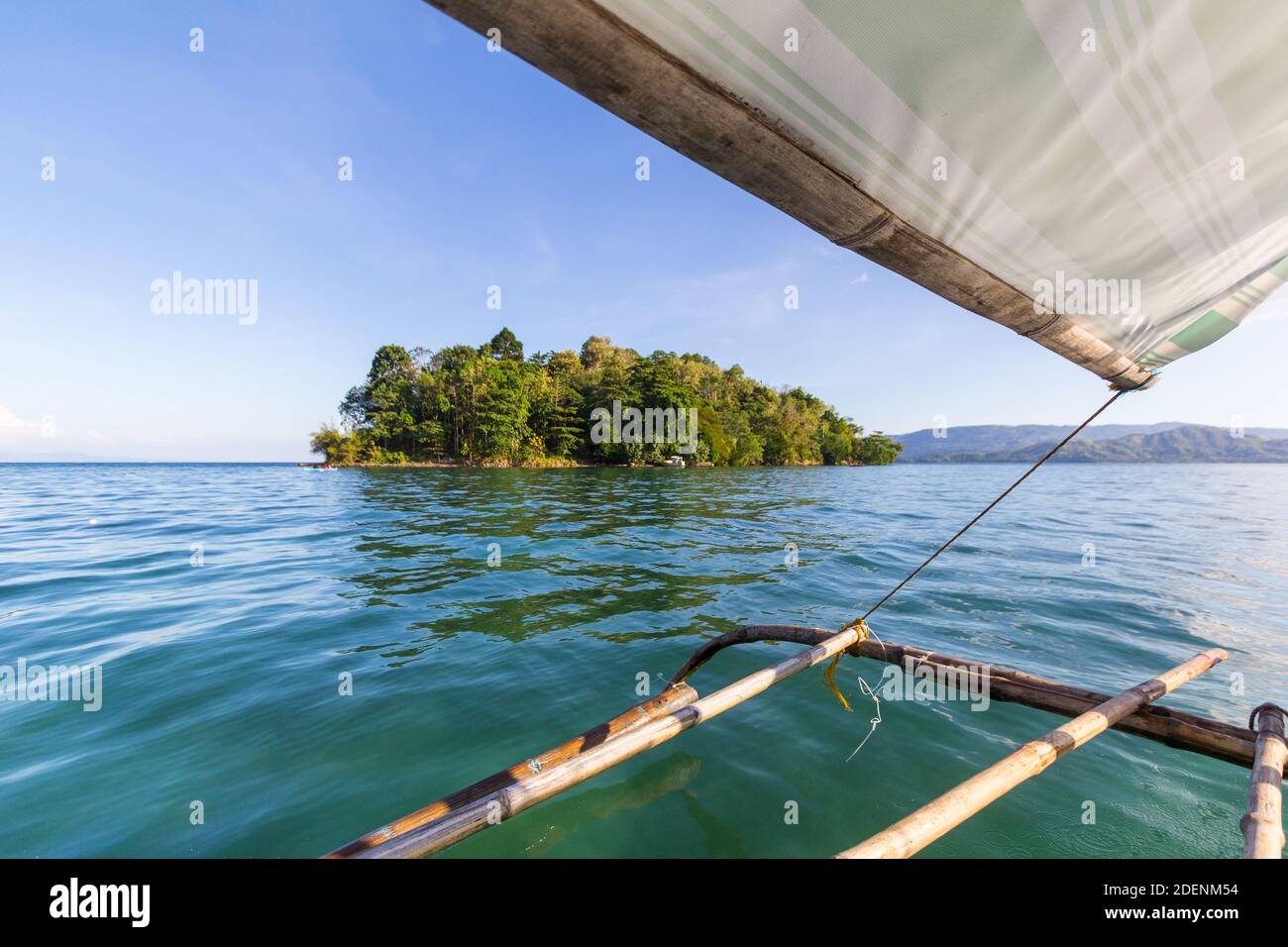Boat travel to an islet off Pagadian City, Philippines Stock Photo