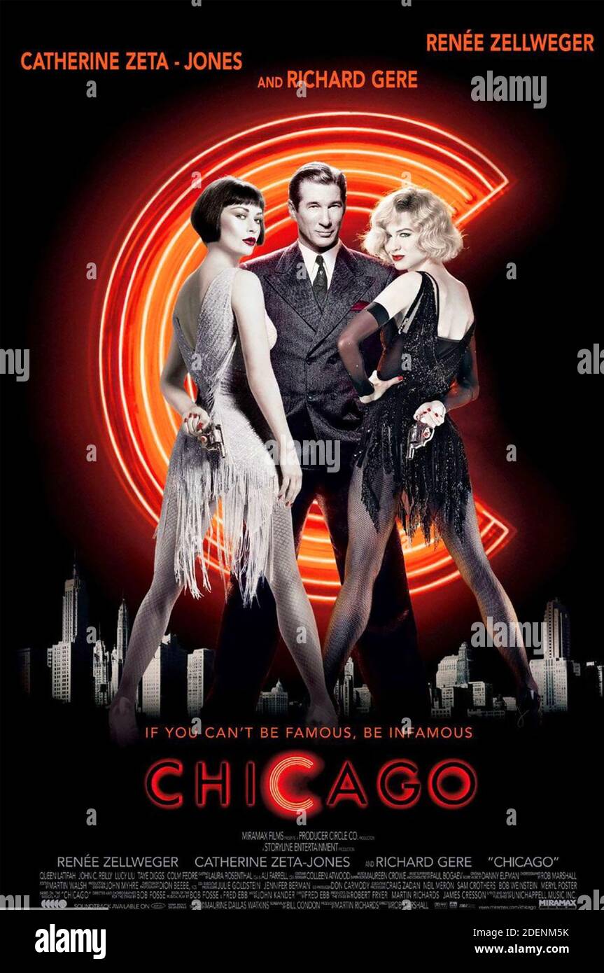 CHICAGO Poster for 2002 Buena Vista Pictures film Stock Photo