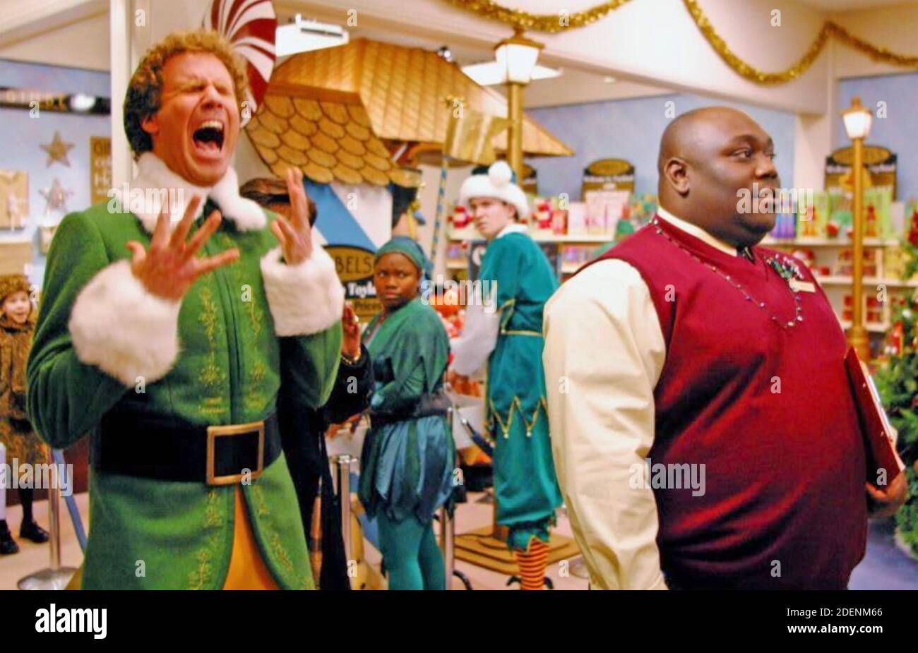 ELF 2003 New Line Cinema production with Will Ferrell at left and Faizon Love Stock Photo