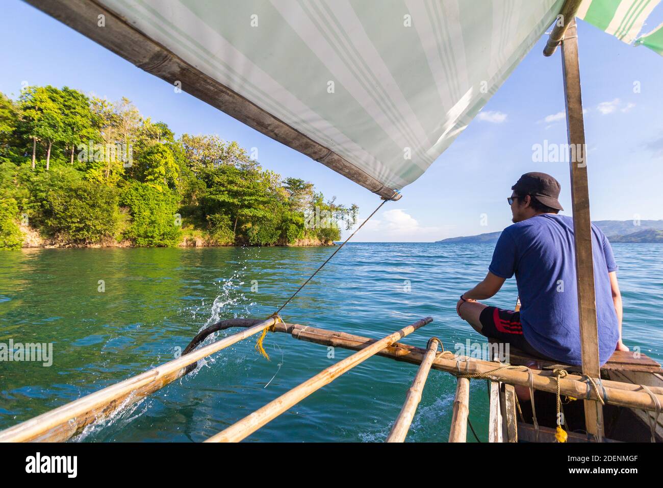 Boat travel to an islet off Pagadian City, Philippines Stock Photo