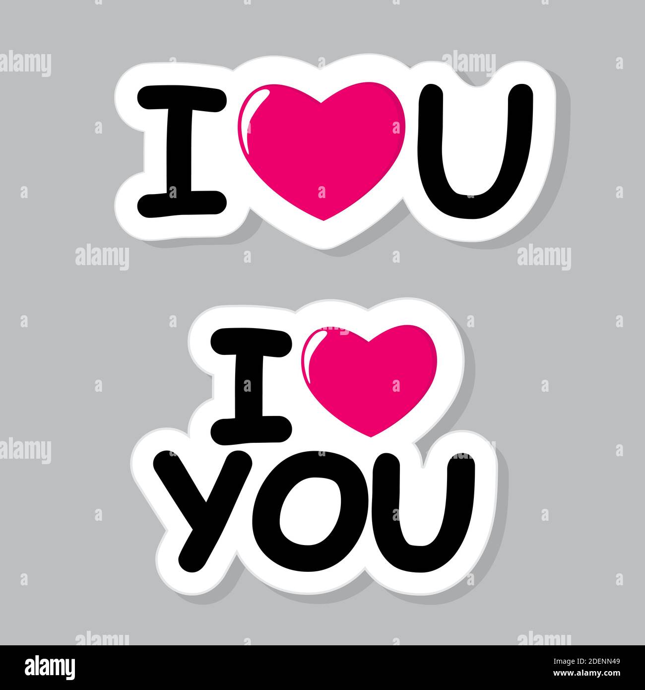 I Love You Sticker Illustration Stock Photo - Alamy