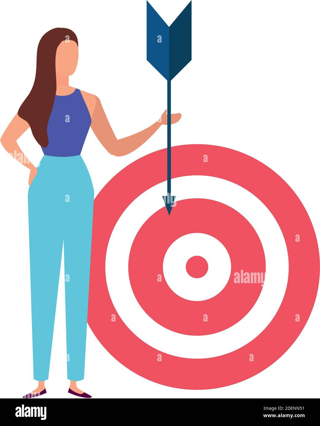 elegant business woman with arrow and target Stock Vector Image & Art ...