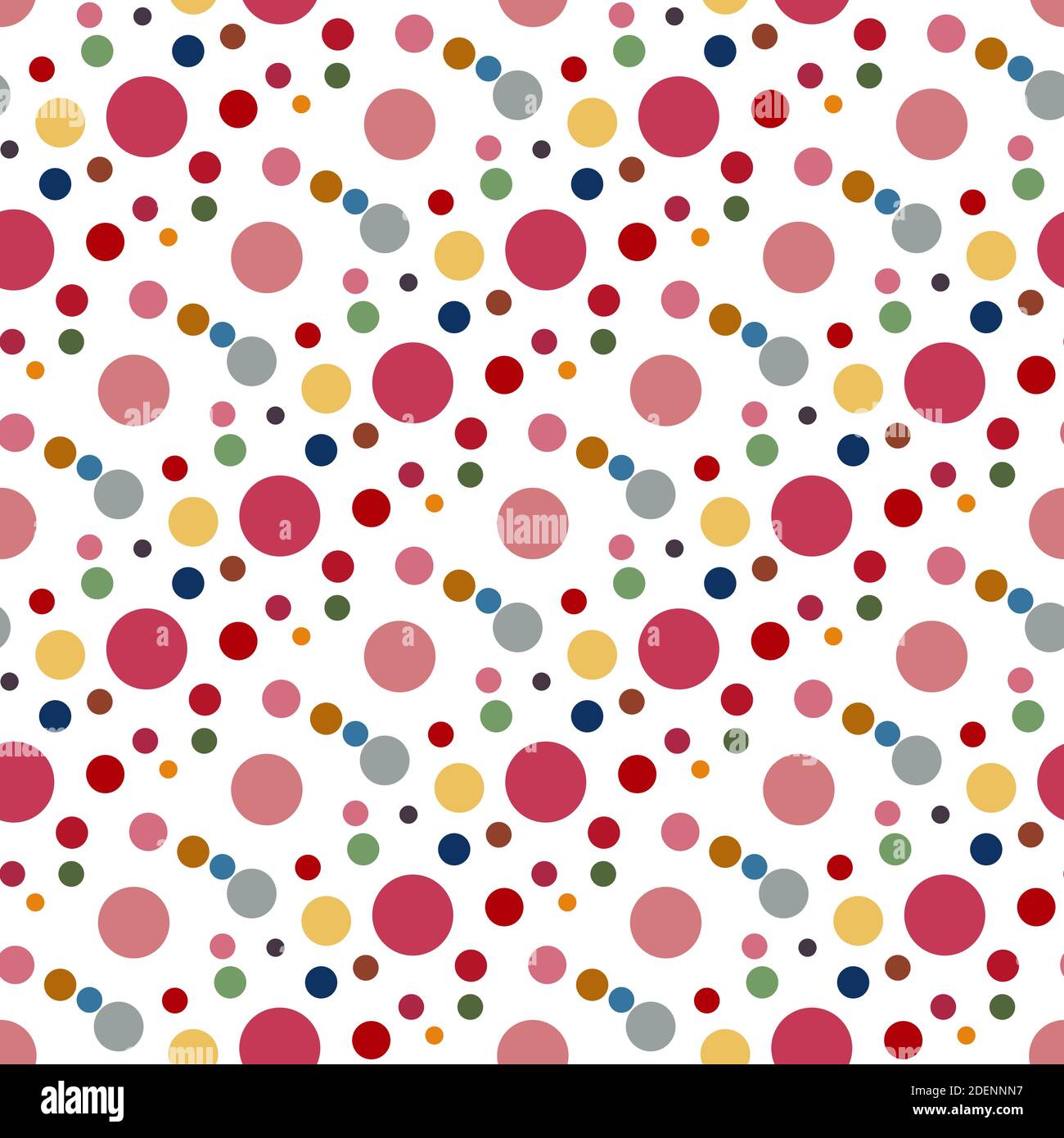 Seamless pattern of colorful dots and geometric circle on modern white ...