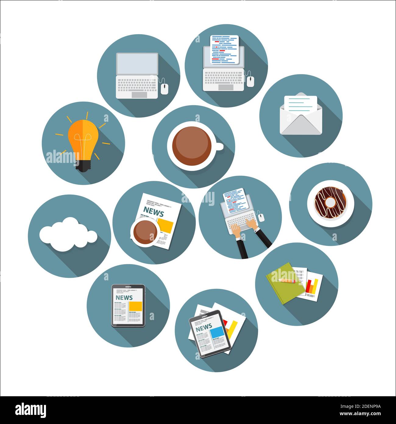 Modern Flat Design Icon Set for your Business Illustration Stock Photo ...