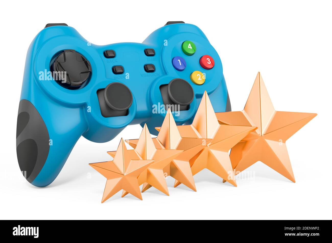 Customer rating of gamepad concept. 3D rendering isolated on white ...