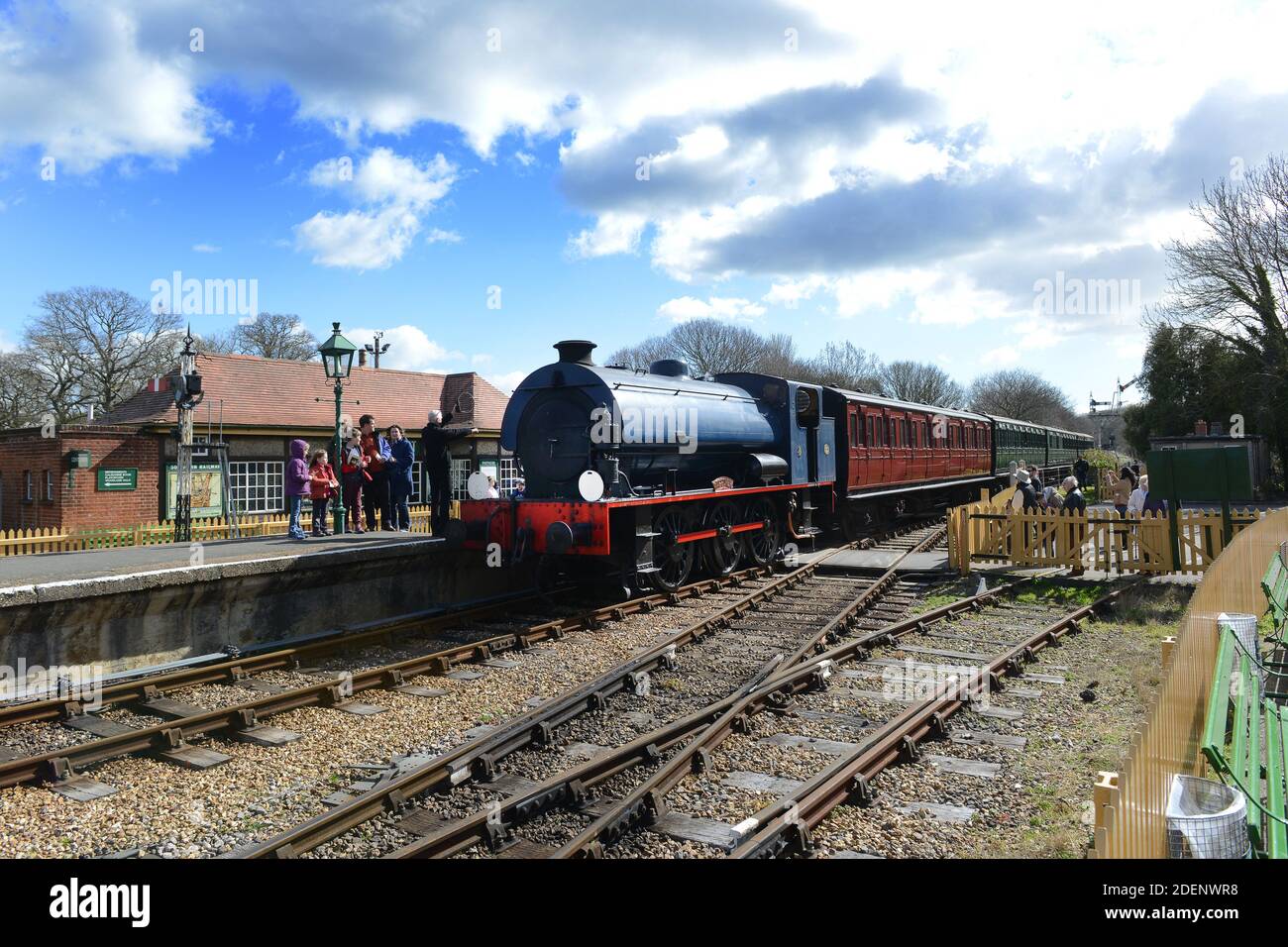 Isle of Wight Steam Railway Saddle-tank steam locomotive Waggoner Stock Photo