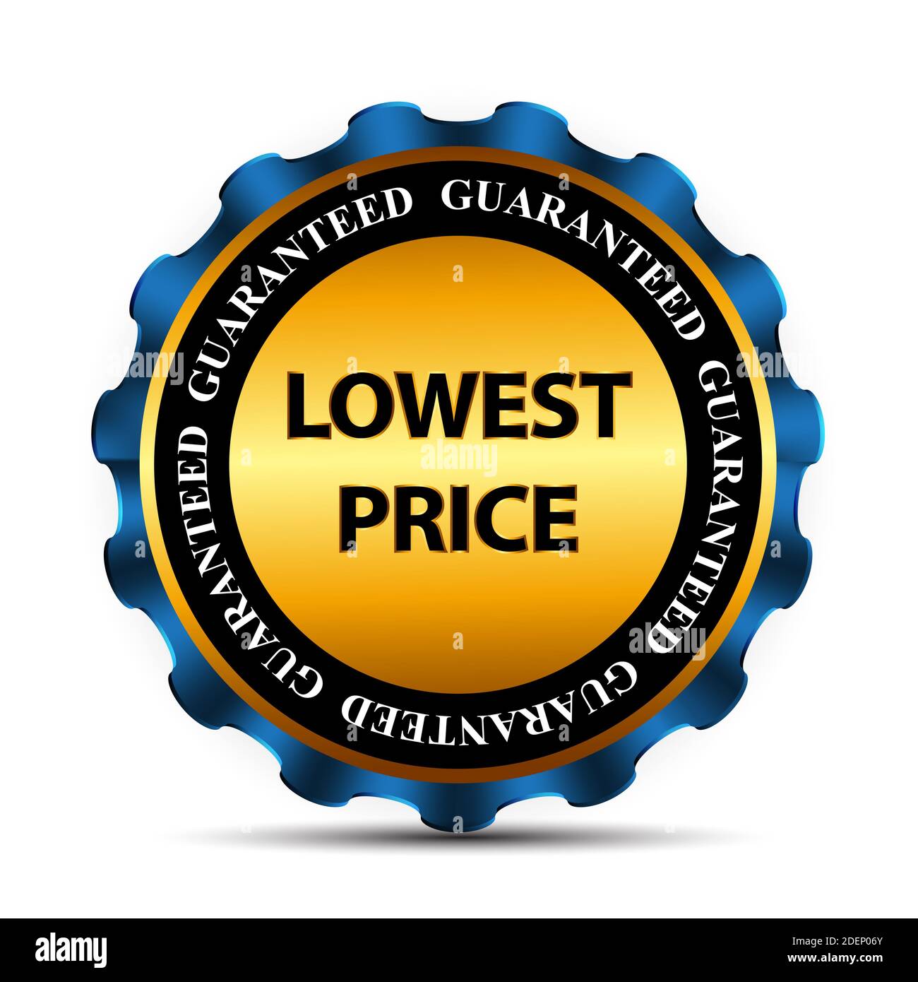 Lowest Price Guarantee Gold Label Sign Template Illustration Stock
