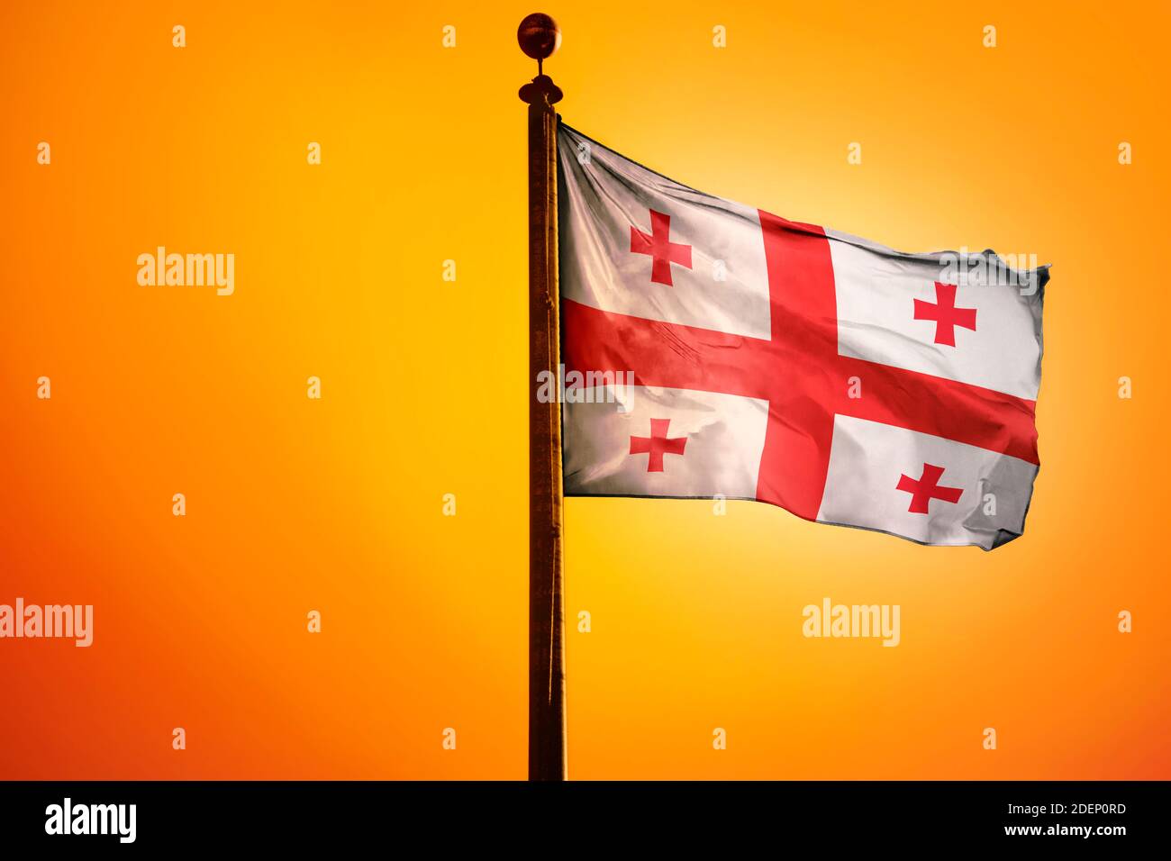 Flag, Flag waving with Sunrise Stock Photo Alamy