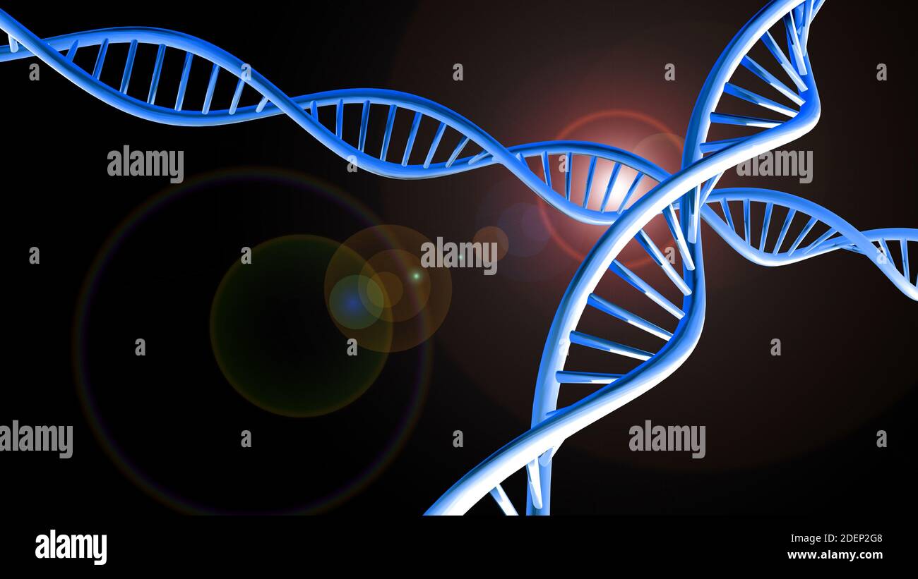 Abstract DNA strand double helix genetics 3D illustration Stock Photo ...