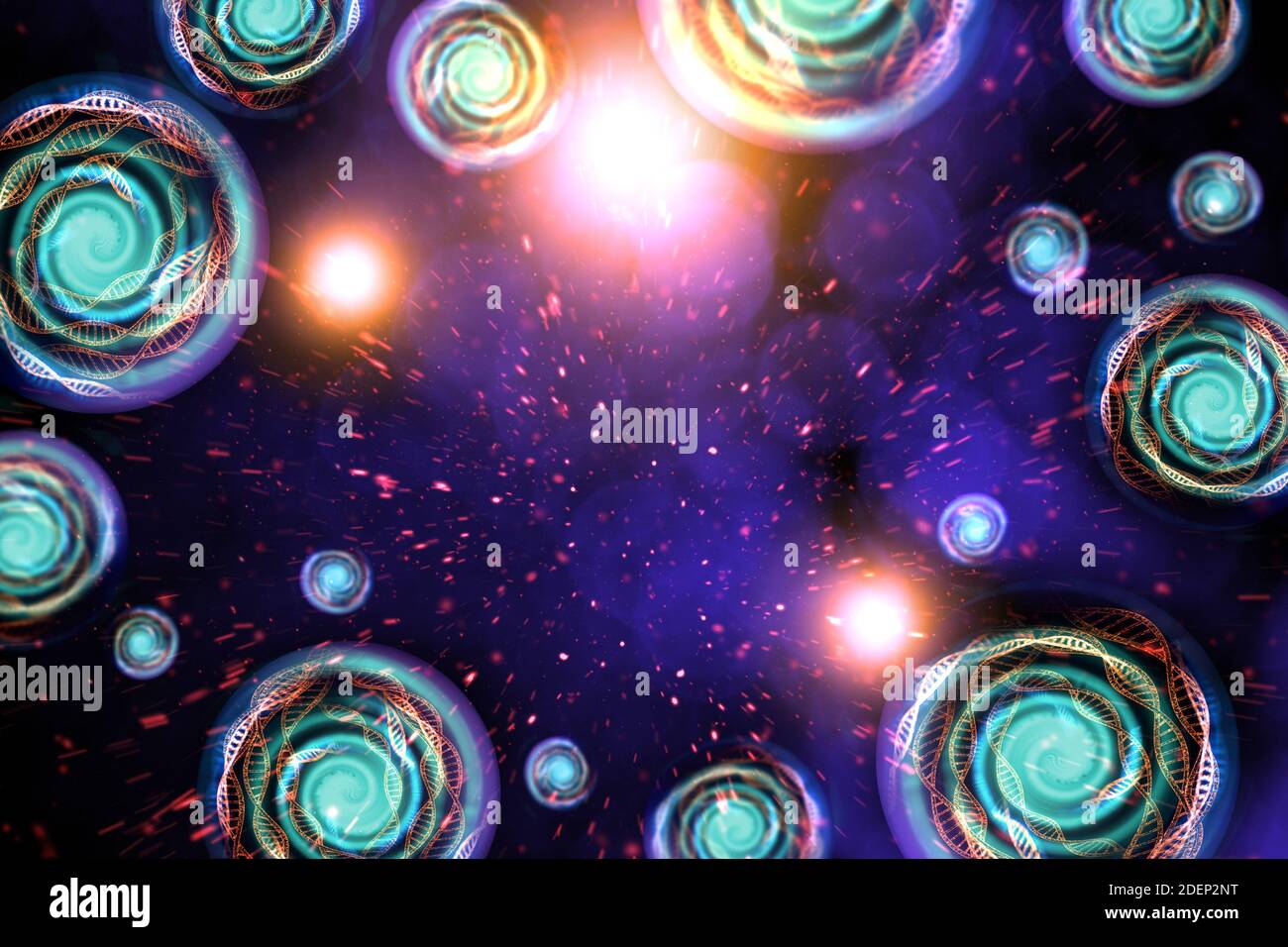 Multiverse black hole tunnel space background 3D Illustration Stock Photo