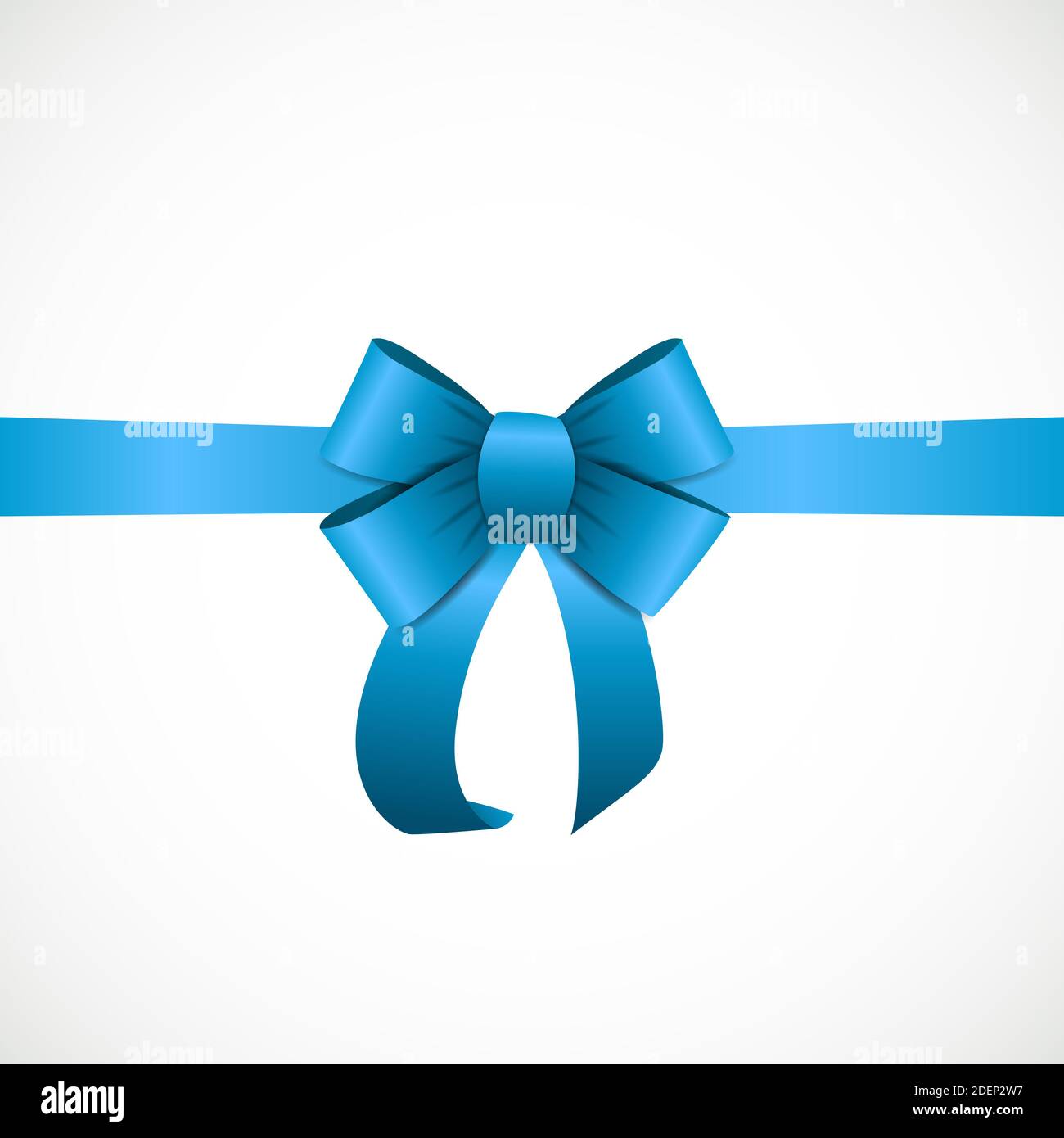 Gift Card with Blue Ribbon and Bow. illustration Stock Photo - Alamy