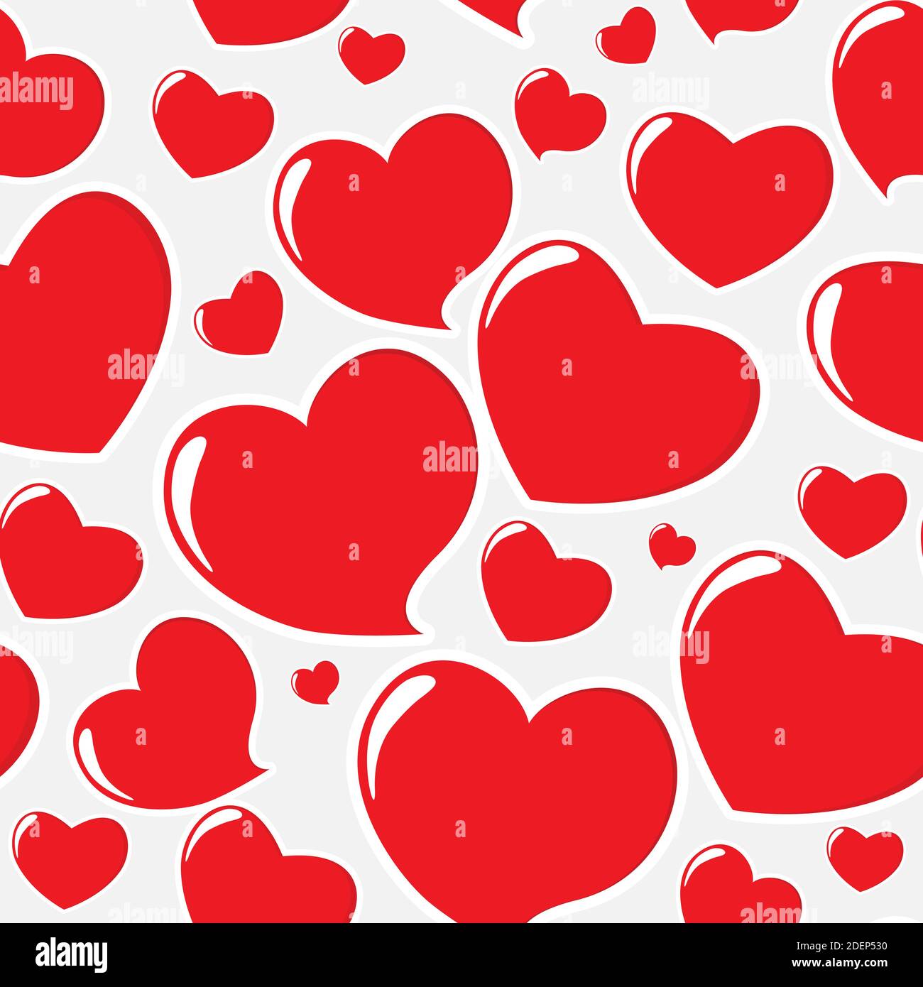Red Heart Seamless Pattern on White Illustration Stock Photo - Alamy