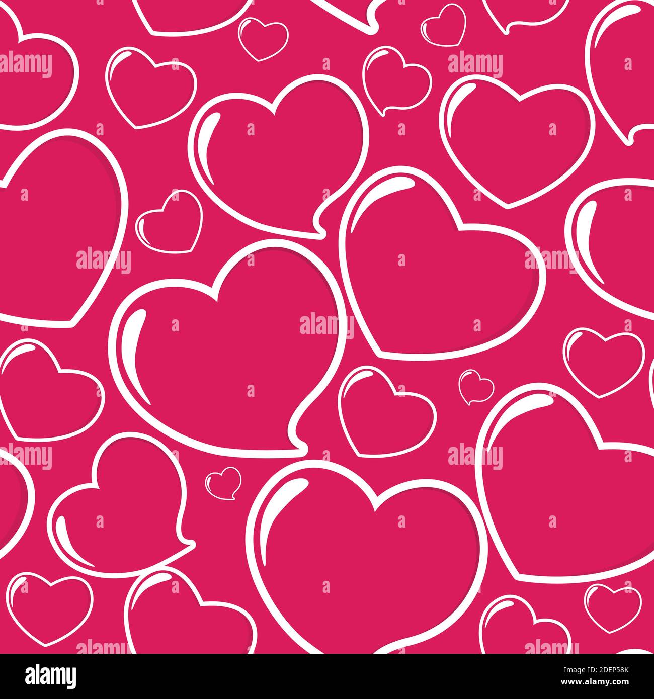 Red Heart Seamless Pattern on Pink Illustration Stock Photo - Alamy