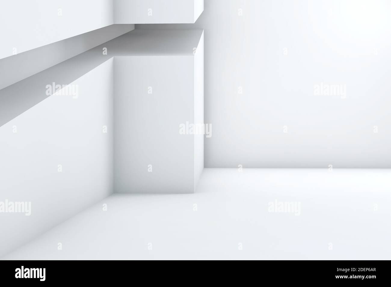 Abstract empty white interior with niche shelf, minimal architectural ...