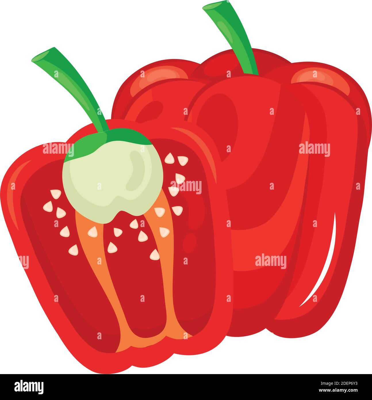 fresh pepper vegetable healthy food icon Stock Vector Image & Art - Alamy