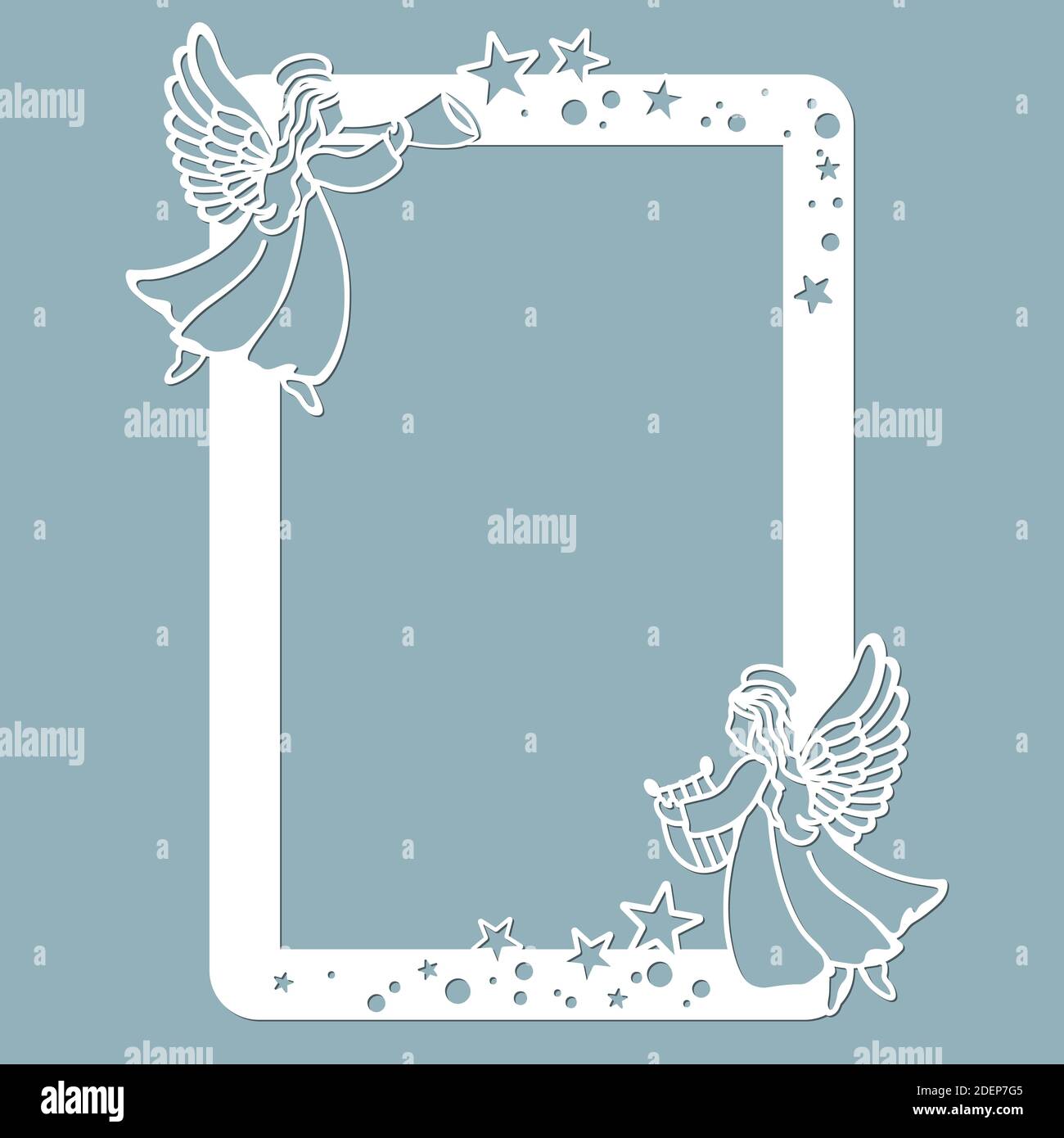 Photo frame with angel, stars and moon. Laser cut. Vector illustration.  Pattern for the laser cut, scrapbooking, plotter and screen printing Stock  Vector Image & Art - Alamy