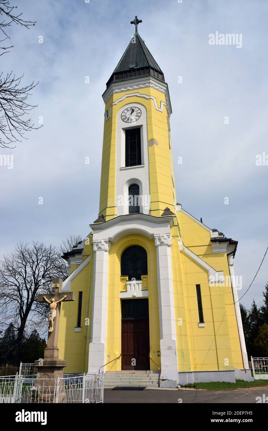 Exaltation of the Holy Cross Roman Catholic church, Galgamácsa, Pest county, Hungary, Magyarország, Europe Stock Photo