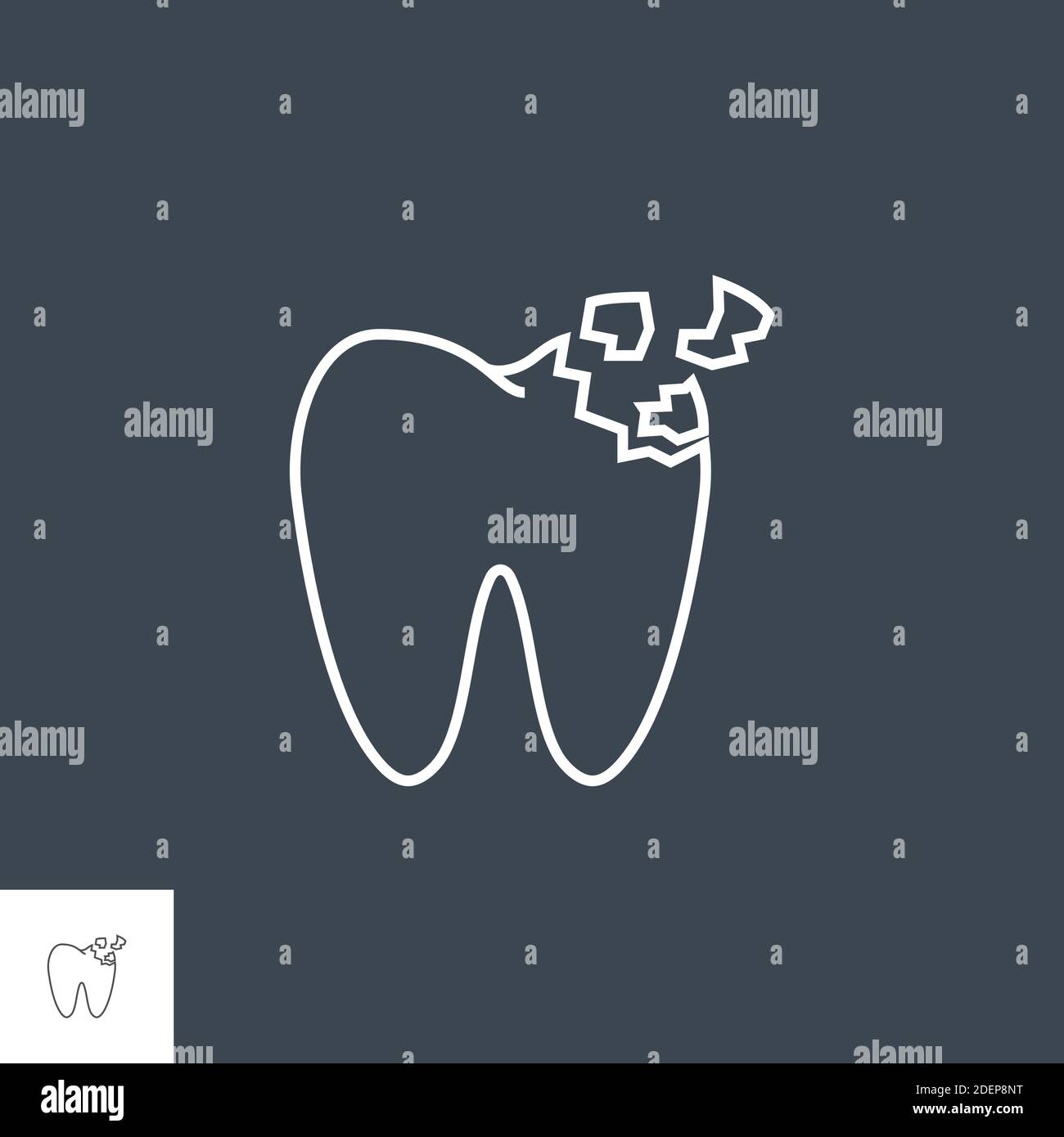 Tooth Crash Line Icon Stock Vector