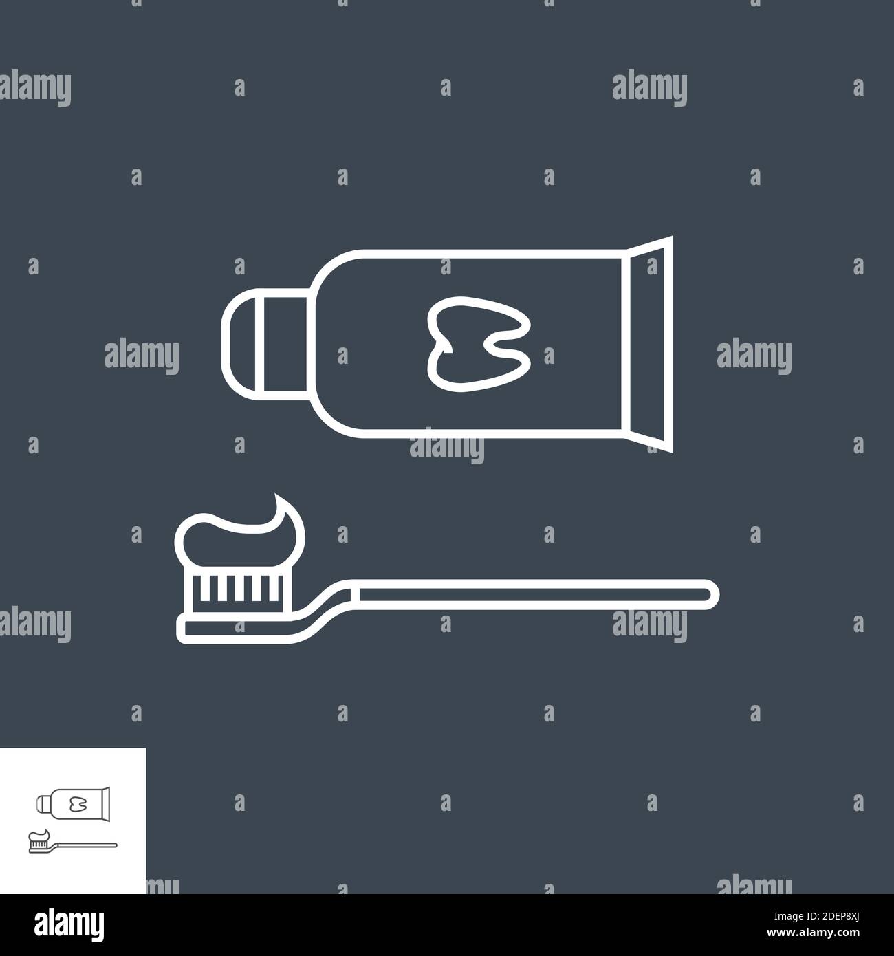 Toothpaste and Toothbrush Line Icon Stock Vector Image & Art - Alamy