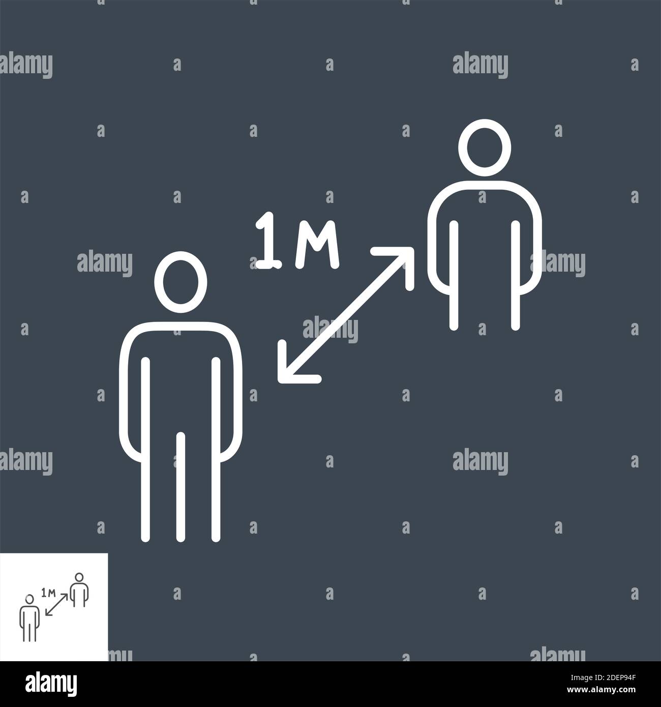 Social distancing. Keep distance related vector thin line icon Stock ...