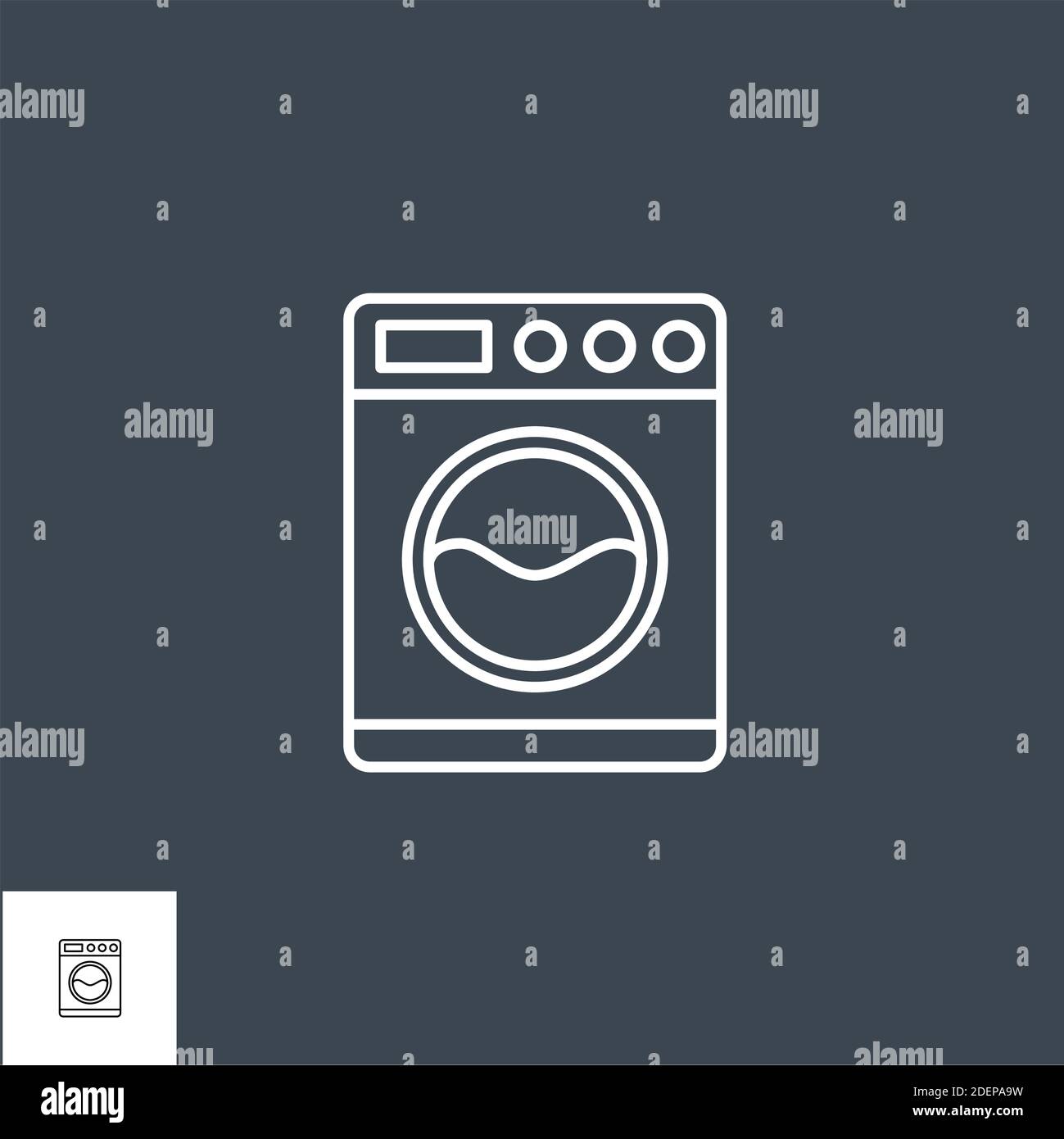 Washing Machine Related Vector Line Icon. Stock Vector