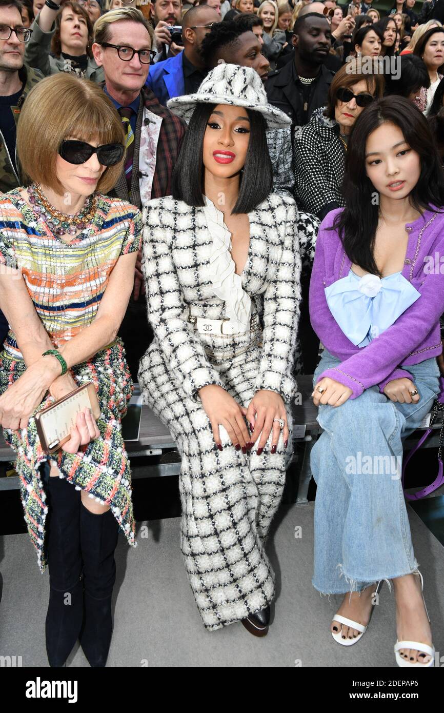 Anna Wintour,Cardi B and Jennie Kim attend the Chanel Womenswear  Spring/Summer 2020 show as
