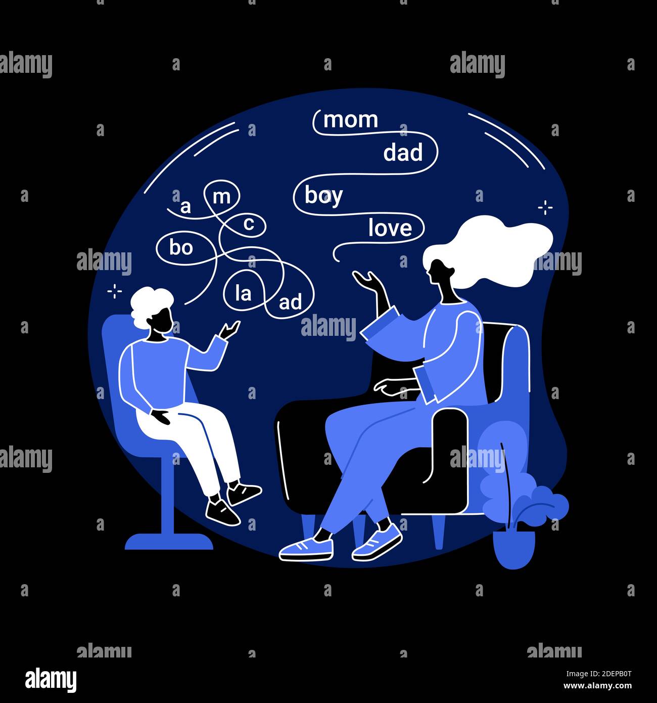 Speech therapy abstract concept vector illustration Stock Vector Image