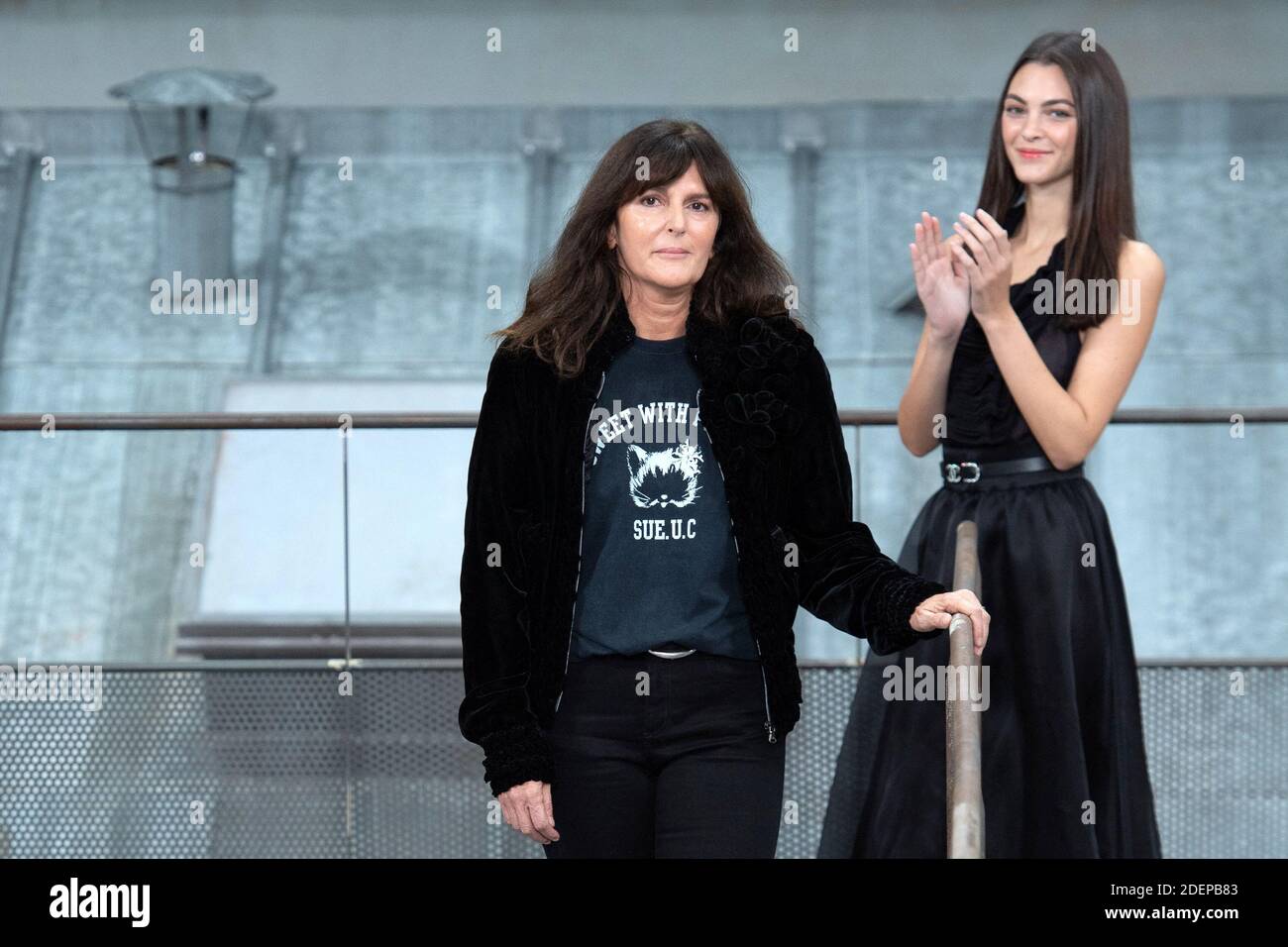 Designer Virginie Viard makes an appearance on the runway during the Chanel  Womenswear Spring/Summer 2020 show as part of Paris Fashion Week in Paris,  France on October 01, 2019. Photo by Aurore