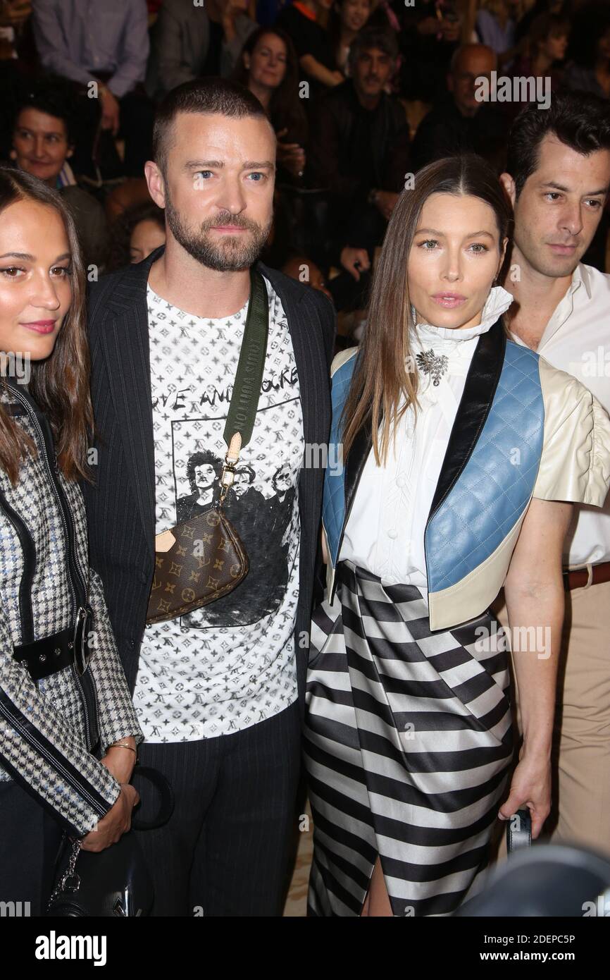 Justin Timberlake, Jessica Biel and Mark Ronson attending the Louis Vuitton  Womenswear Spring/Summer 2020 show as part of Paris Fashion Week in Paris,  France on October 01, 2019. Photo by Jerome Domine/ABACAPRESS.COM