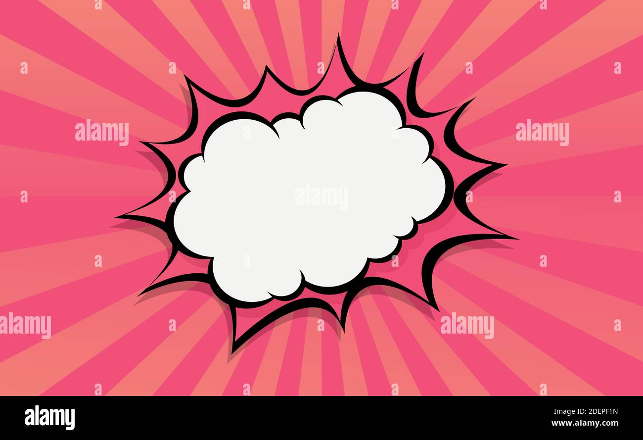 Red comic zoom with lines and dots - Vector illustration Stock Vector