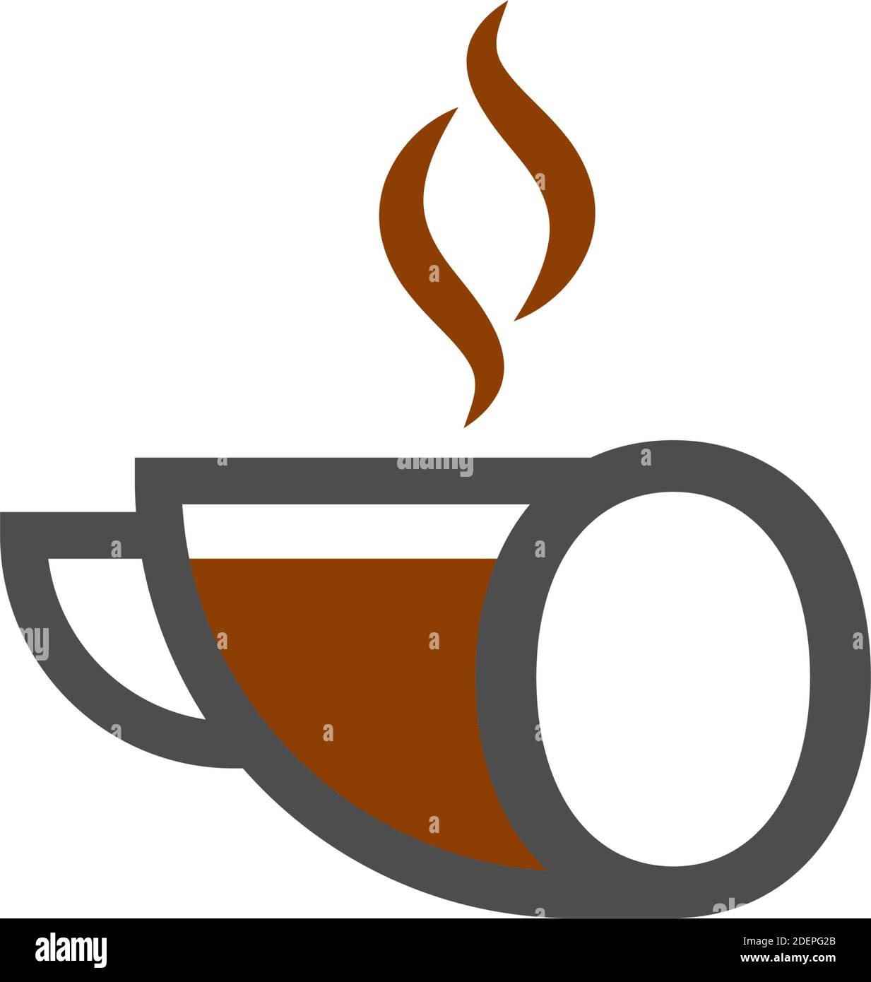 Coffee cup icon design letter O logo concept template Stock Vector