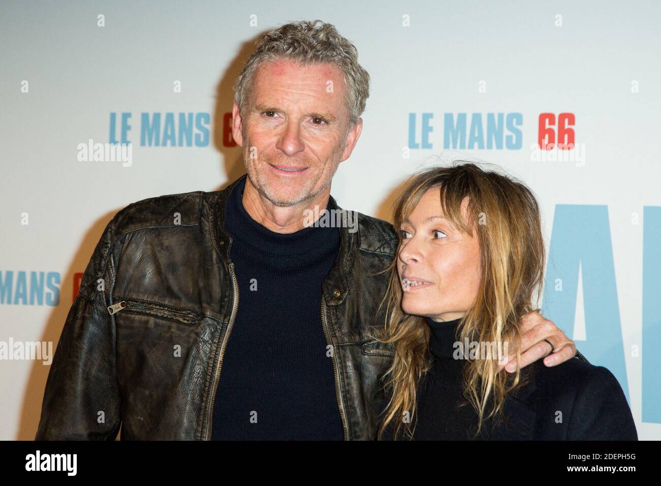 Denis Brogniart and his wife Hortense Brogniart attends 'Le Mans 66