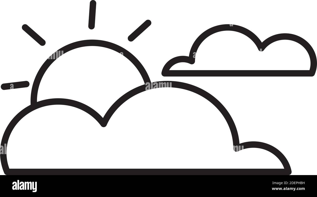 clouds and sun scene line style icon Stock Vector Image & Art - Alamy