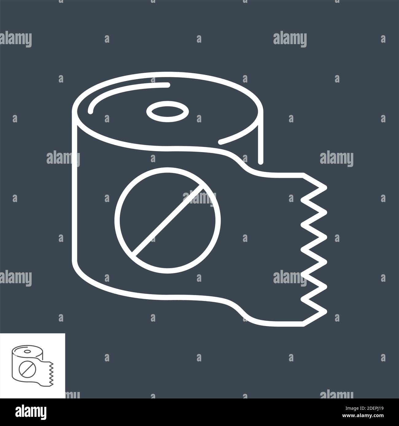 Toilet paper related vector thin line icon. Stock Vector