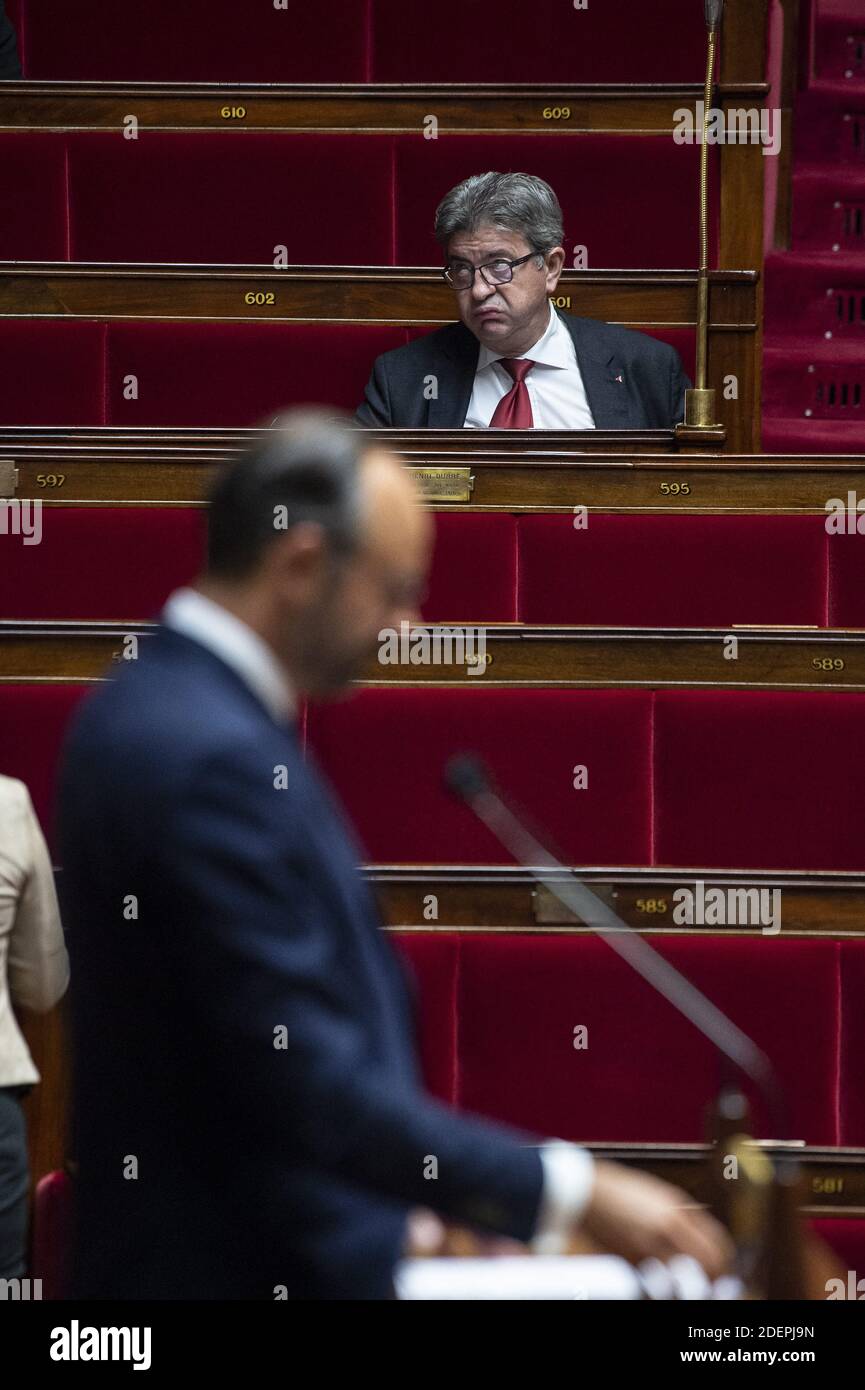 Jean Luc Melenchon during a debate about the immigration policy of France  at the National Assembly in Paris, on October 7, 2019. Photo by Eliot  Blondet/ABACAPRESS.COM Stock Photo - Alamy