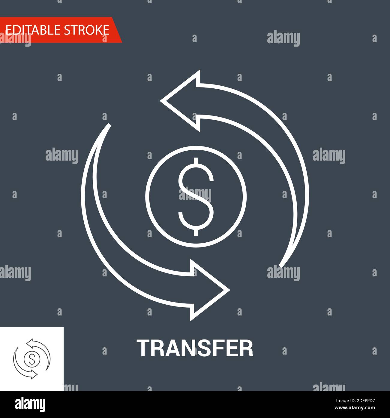 Transfer Icon. Thin Line Vector Illustration Stock Vector Image & Art ...