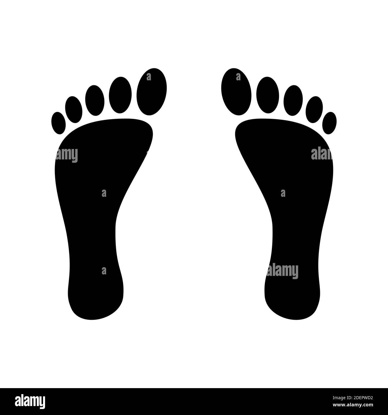 Simple Footprints with Left and Right Feet Icon. Vector Image Stock