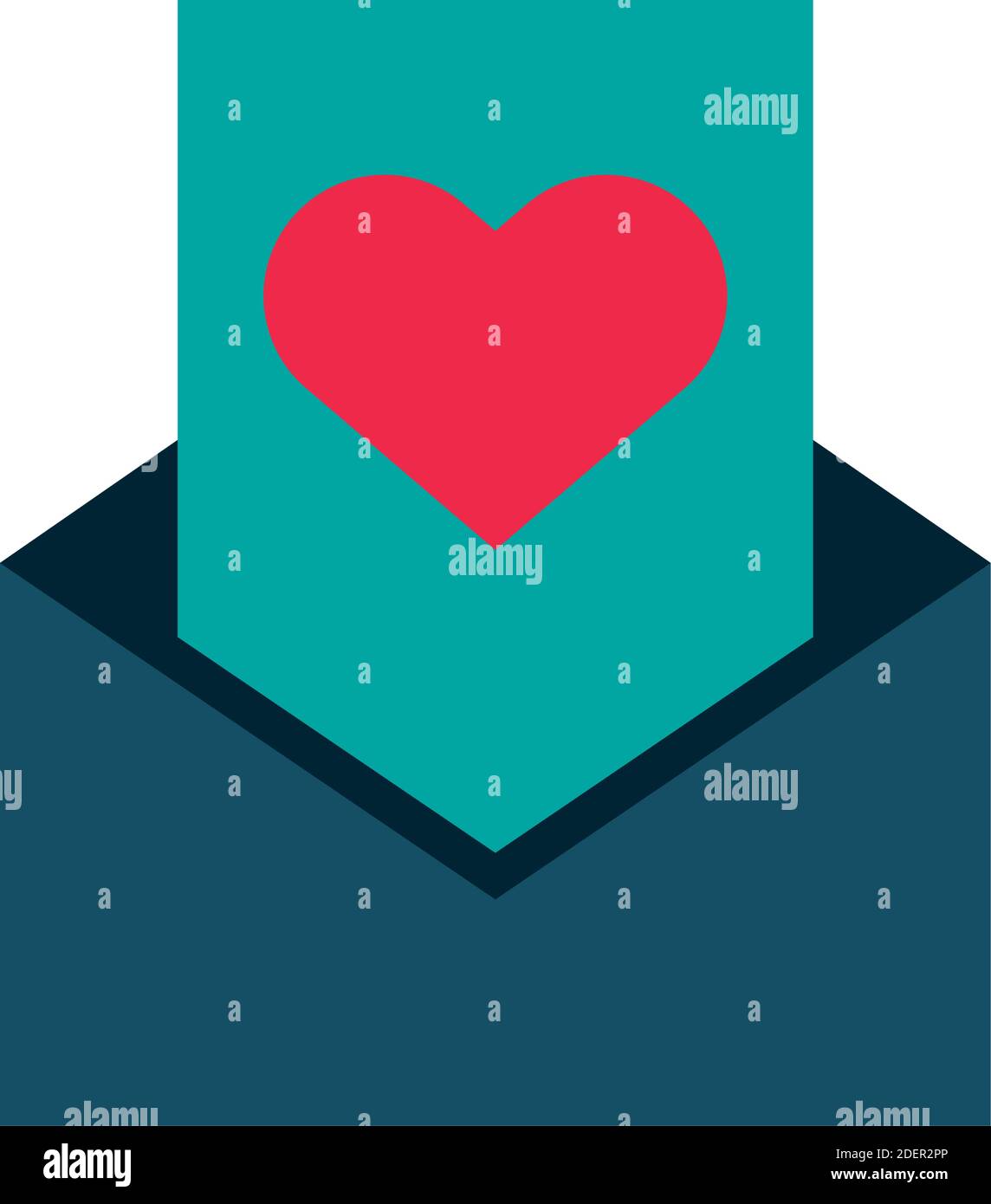 envelope with heart love flat style icon vector illustration design ...