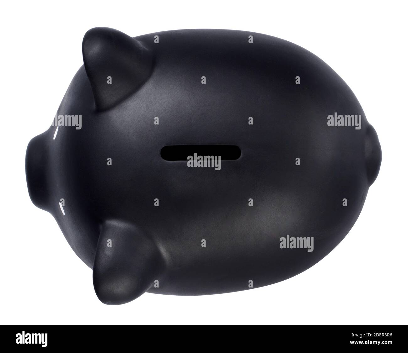 Black ceramic piggy bank Stock Photo