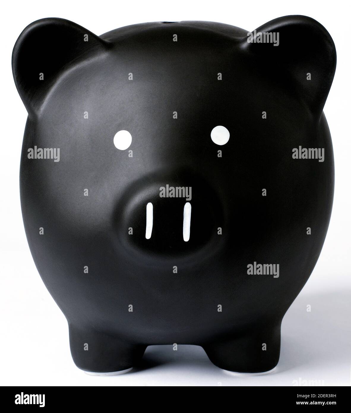 Black ceramic piggy bank Stock Photo