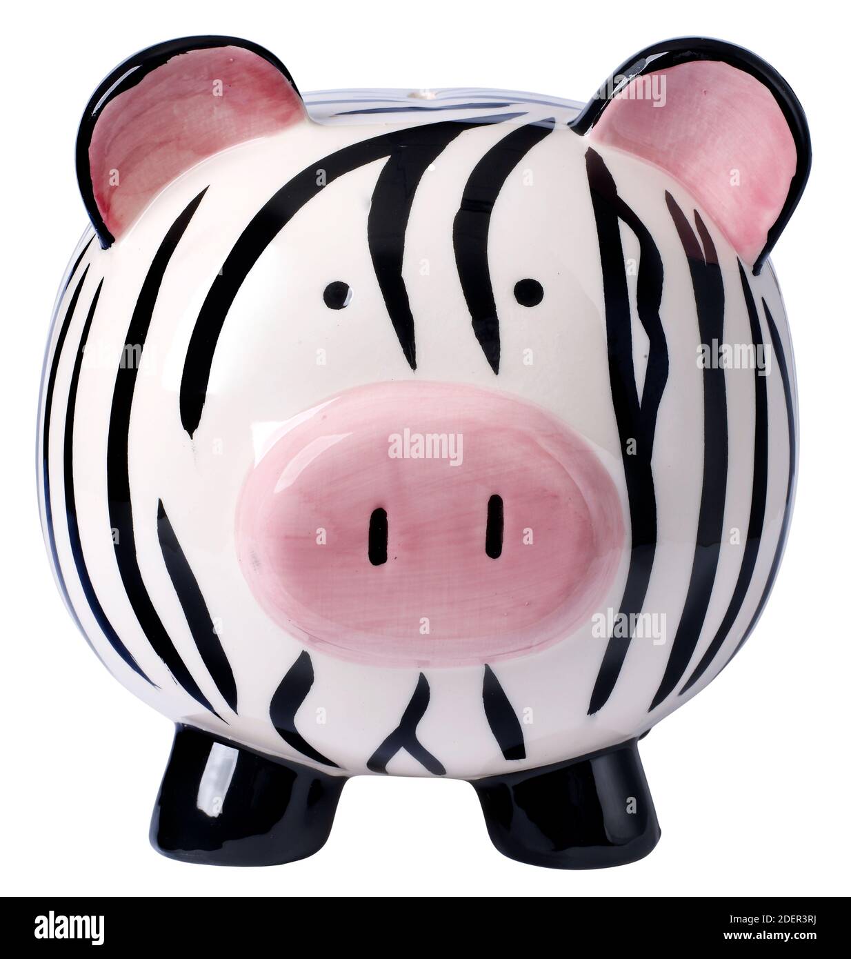 black stripe ceramic piggy bank Stock Photo