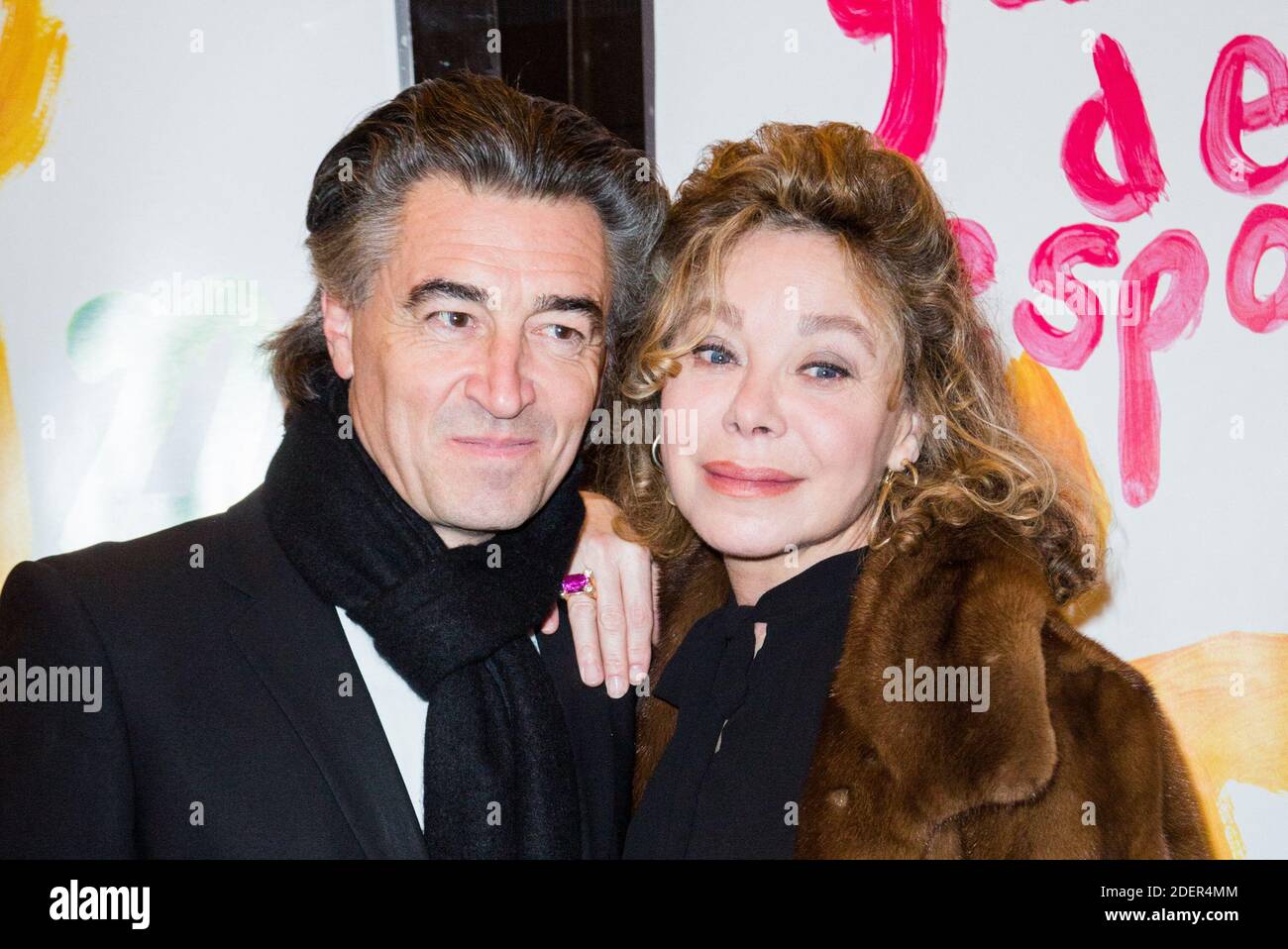 Grace de Capitani and her compagnon Jean-Pierre Jacquin during the 27th L'Espoir Gala of the Cancer League at the Champs-Elysees Theate in Paris on October 22, 2019. Photo by Nasser Berzane/ABACAPRESS.COM Stock Photo