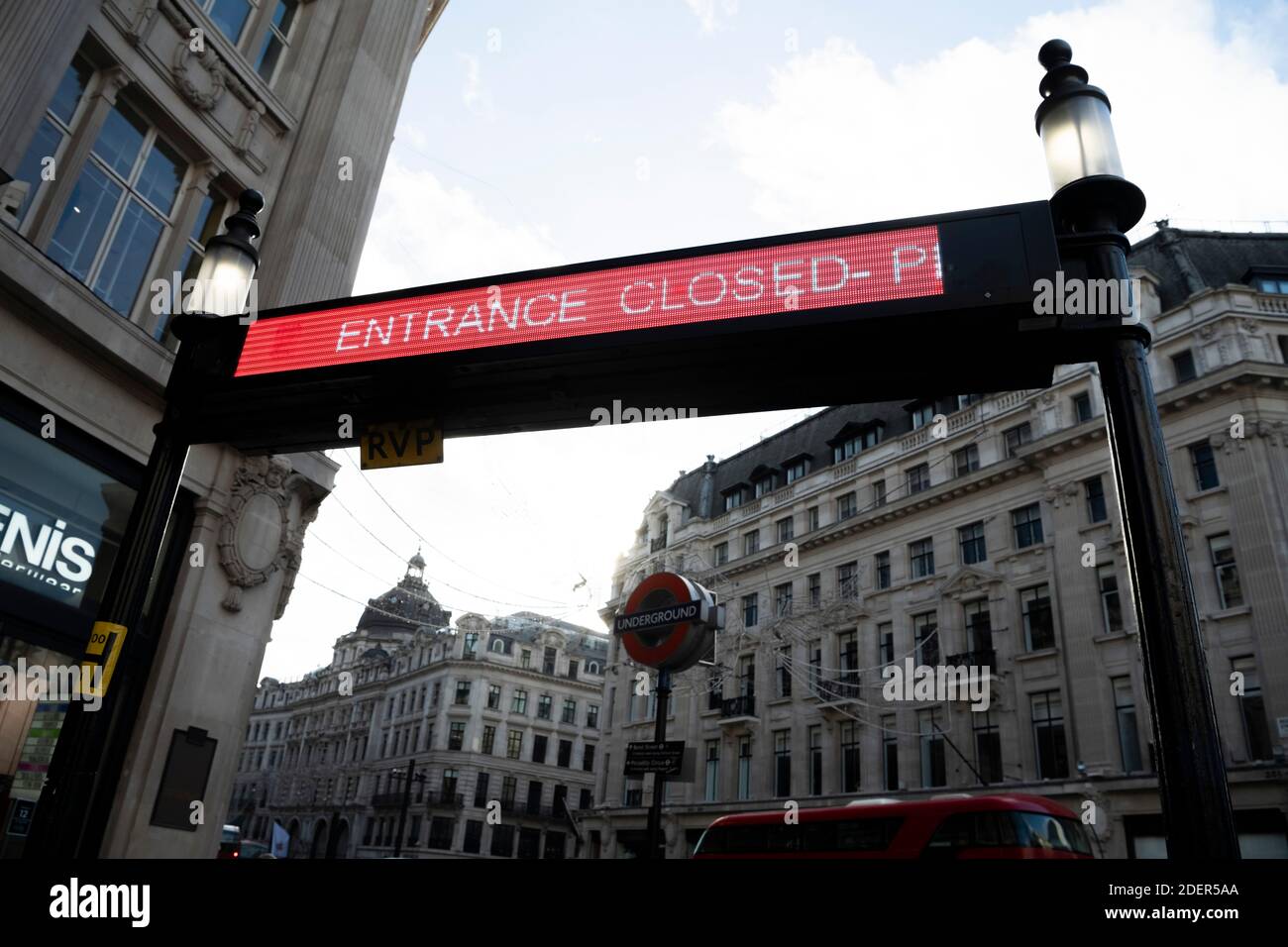 Oxford Circus Underground Tube Station closed in the Covid 19