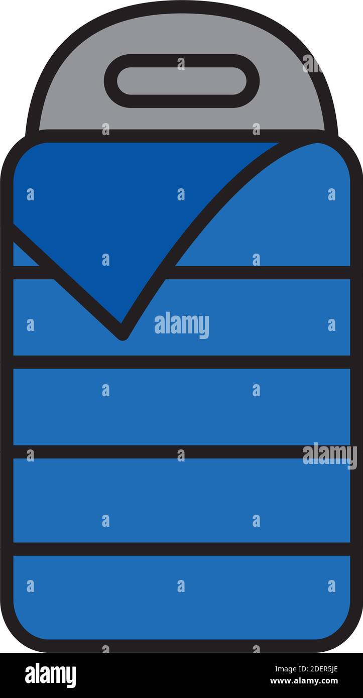 sleeping bag line and fill style icon Stock Vector