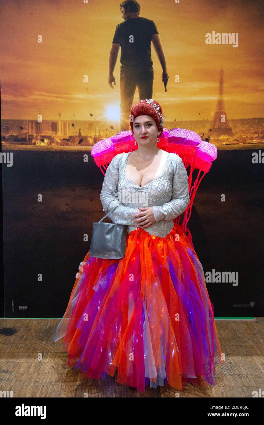 A cosplayer dressed as Mera from Aquaman attending the Comic Con Paris 2019  at the Grande