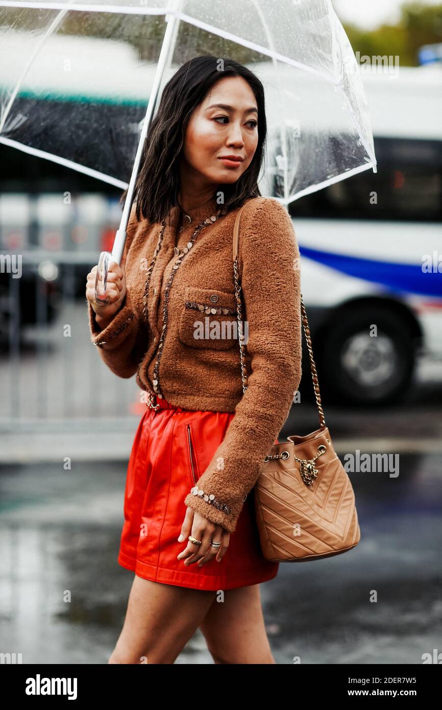 Street style, Aimee Song arriving at Chanel Spring-Summer 2020  ready-to-wear show, held at Grand Palais, Paris, France, on October 1st,  2019. Photo by Marie-Paola Bertrand-Hillion/ABACAPRESS.COM Stock Photo -  Alamy