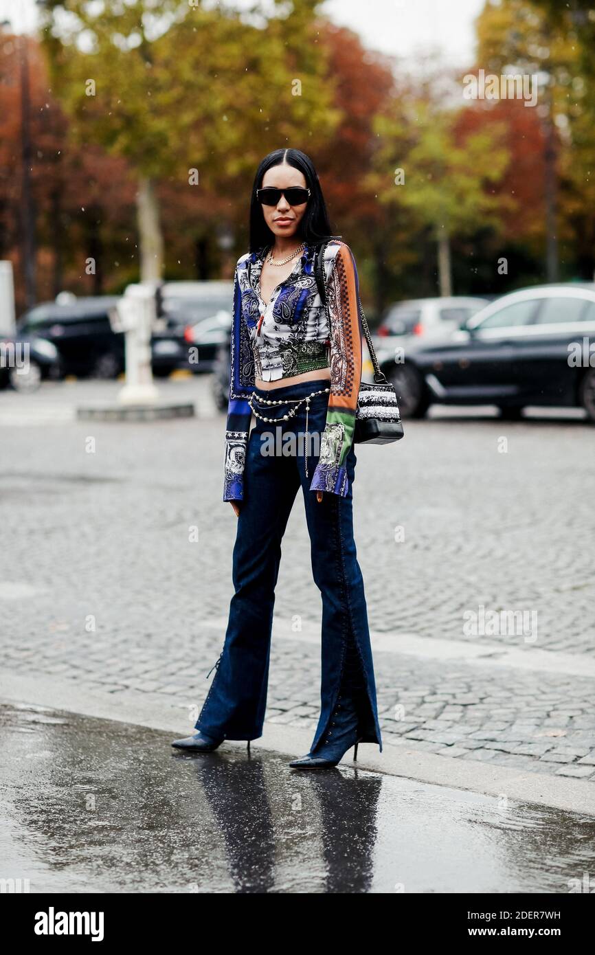 Street style, Aleali May arriving at Chanel Spring-Summer 2020  ready-to-wear show, held at Grand Palais, Paris, France, on October 1st,  2019. Photo by Marie-Paola Bertrand-Hillion/ABACAPRESS.COM Stock Photo -  Alamy